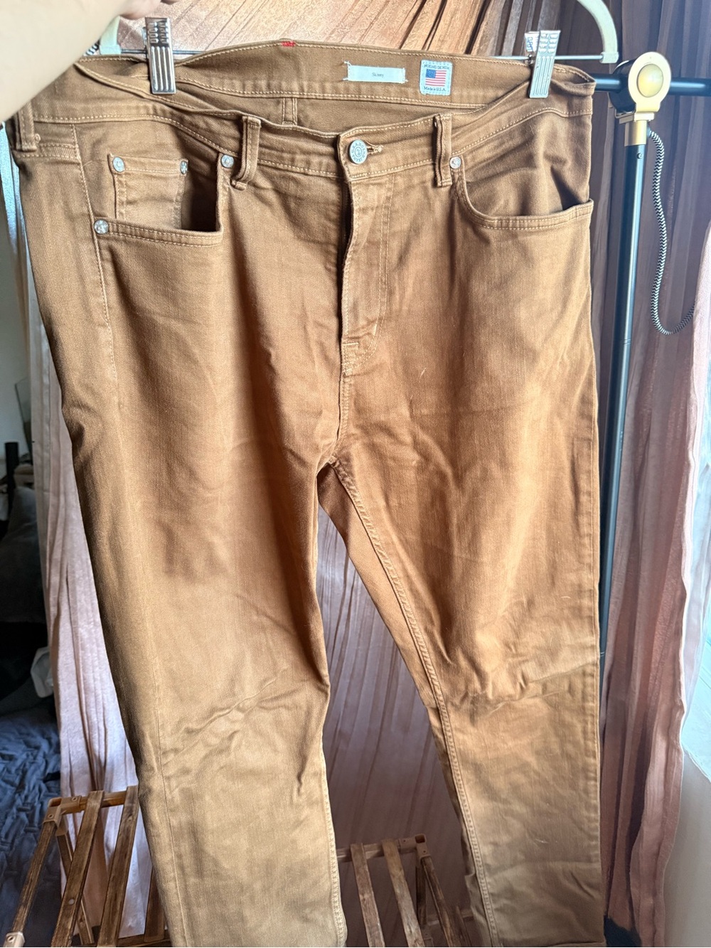 Noend Denim Harrison Skinny Jeans Men's Brown Oak Made in USA Stretch